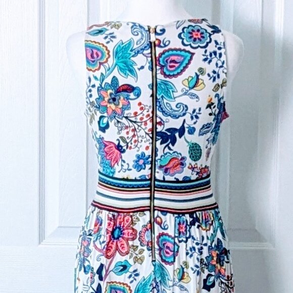 MILLY Women's Sleeveless Maxi Dress  Size M  Multi Color Combo Print - Picture 4 of 7
